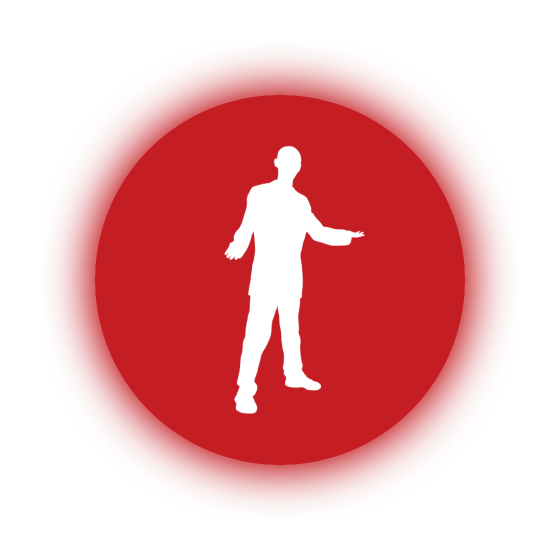 Ensemble(1) Silhouette of person pointing inside a red circle
